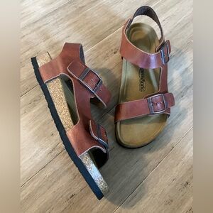 Aerothotic brown leather back strap women’s sandals, size 38/7.5 unworn